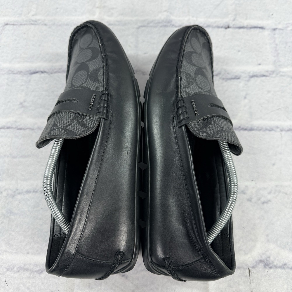 Coach Mens Mott Driver Sig FG2983 Black Slip On Casual Loafer Shoes Size 12D - Picture 8 of 12